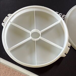 Tupperware White Round 6-Section Serving Tray